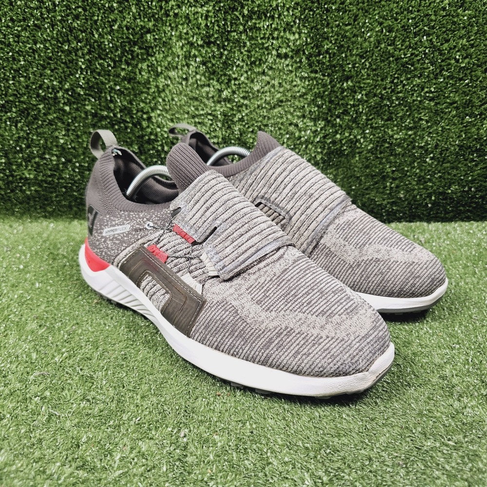 FootJoy HyperFlex 51083 BOA Gray Knit Athletic Spiked Golf Sneakers Mens 11 W